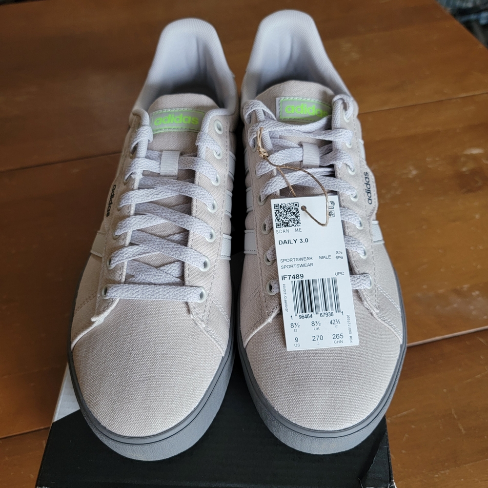 Adidas Daily 3.0 Gray/Lemon Mens Size 9 NWT - Picture 6 of 12